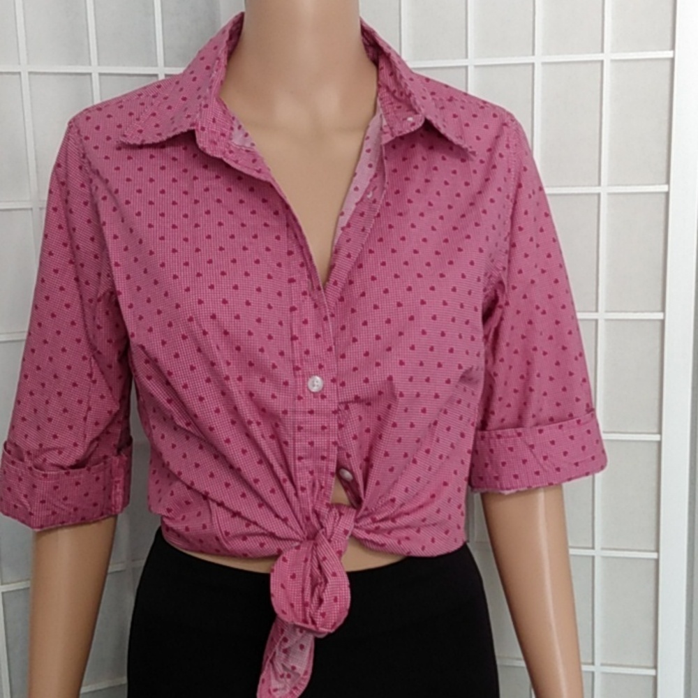 American sweetheart fuchsia button down‎ shirt